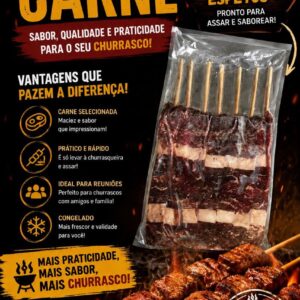 Espetinho de Carne – Pacote com 7 Unidades